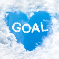 Fototapeta premium goal word on blue sky