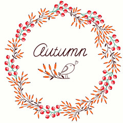 Autumn vector round frame