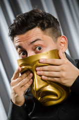 Funny concept with theatrical mask