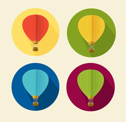 Obraz premium Vector air ballon icon set flat