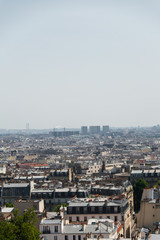 Fototapeta na wymiar Skyline of Paris on bright summer day