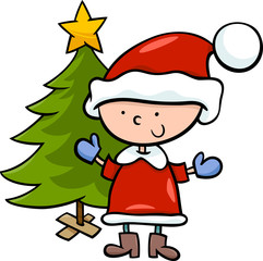 santa claus boy cartoon illustration