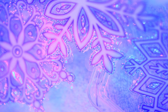 Winter snowflakes artistic background in  blue