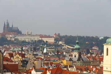 Naklejka na ściany i meble View from the height Powder Tower Prague.