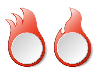 Hot Fire Flames Vector Banners Set