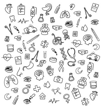 Medicine icons doodle