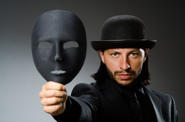 Funny concept with theatrical mask