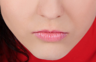 Obraz premium Portrait close up of young beautiful woman