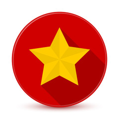 Red star icon with long shadow 3