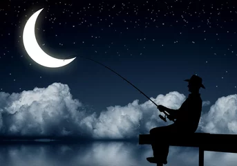 Fotobehang Fishing at night © adam121