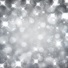 Silver christmas starry background.