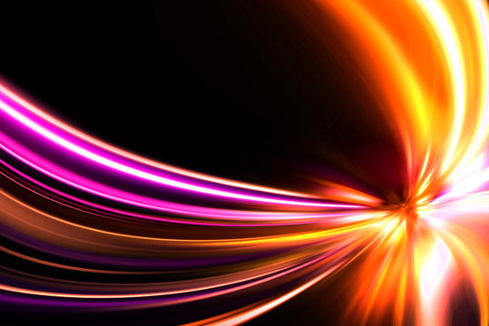 speed motion on night road