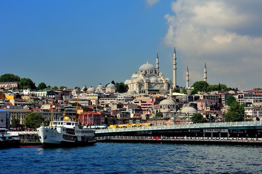 Galata Bridge and Suleymaniye Mosque
