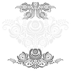 Russian ornaments art frame in gzhel style