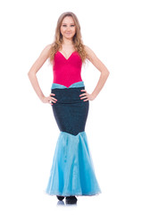 Naklejka premium Young woman in fashion concept