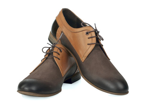 isolated men's leather shoes