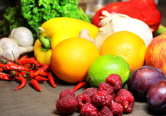 Mix of beautiful, fresh, vivid vegetables