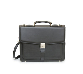 Business leather briefcase isolated