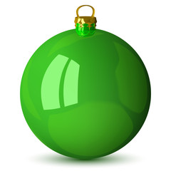 Fototapeta premium Vector green Christmas ball isolated
