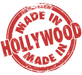 Made in Hollywood California Round Red Stamp Pride