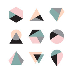Set of icons, geometric logo