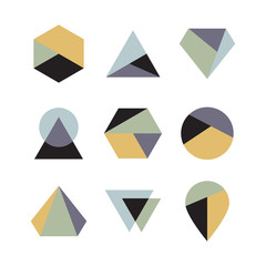 Set of icons, geometric logo