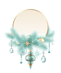 Christmas holiday background, new year round banner