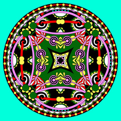 decorative design of circle dish template, round geometric patte