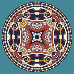 decorative design of circle dish template, round geometric patte