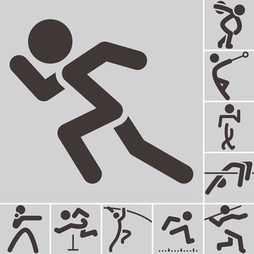 Set of athletics icons