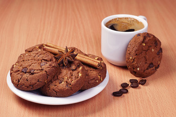 Coffee and chocolate cookies