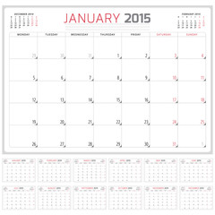 Calendar planner 2015 template week starts monday