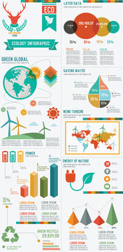 Ecology info graphic design on white background,clean vector