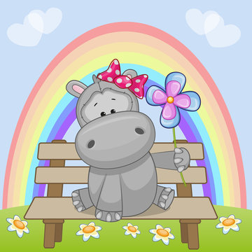 Hippo with flower