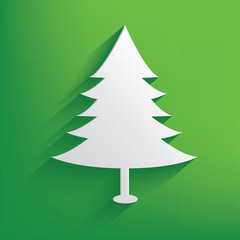 Tree on green background,clean vector