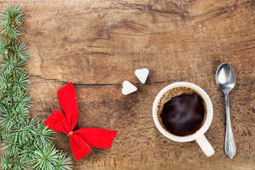 Cup of coffee with christmas decoration IV