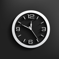 Clock symbol on dark background,clean vector