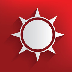 Sun on red background,clean vector