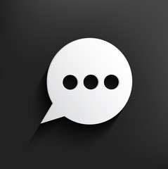 Speech symbol on black background,clean vector