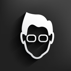 Nerd symbol on background,clean vector