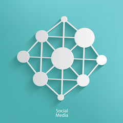 Social media symbol on blue background,clean vector