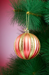 Christmas decoration on the fir tree