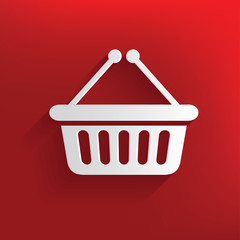 Shopping symbol on red background,clean vector