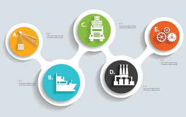 Logistic and industry info graphics design,clean vector