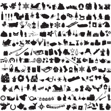 Over 200 silhouettes symbolizing winter vacation