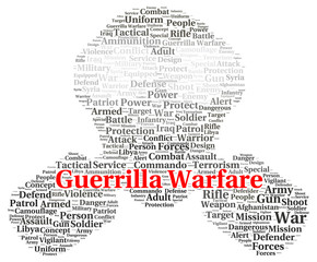 Guerrilla warfare word cloud shape