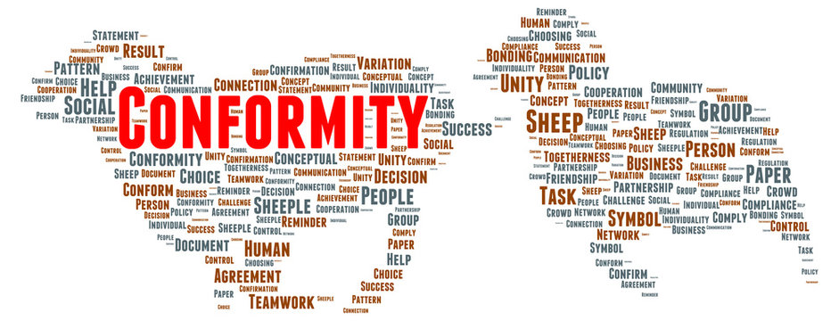 Conformity word cloud shape