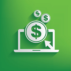 Make money symbol on green background,clean vector
