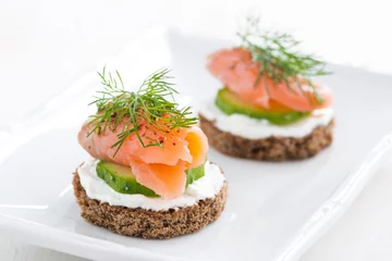 Poster canape with cheese, cucumber and salmon © cook_inspire