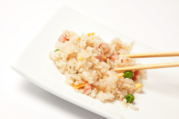 Chinese rice with vegetables and eggs